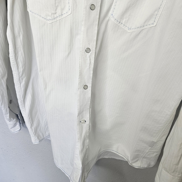 Rough Stock Panhandle Slim Western Embroidered Womens L Long Sleeve  Pearl *FLAW - Picture 5 of 16